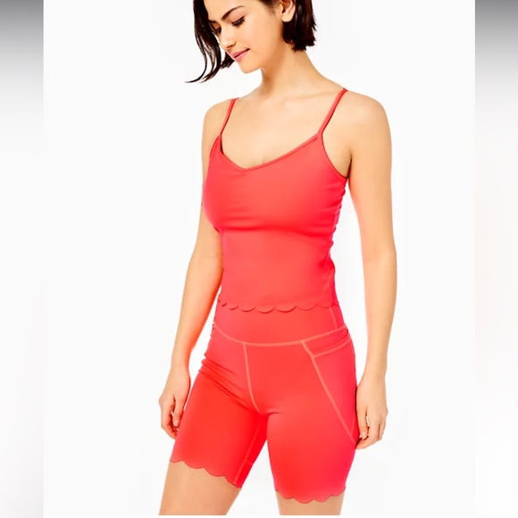 UPF 50+ Luxletic Scallop Tank and Bike Short Matching Set, Size Medium - Picture 1 of 14
